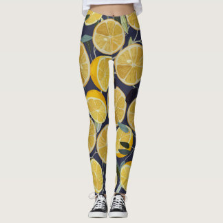 Leggings Citron, branche d'olivier, vintage sans soudure.