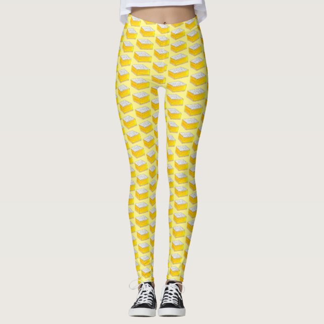 Leggings Citron Carré Bar Pâtisserie Dessert Bake Vente Bak (Devant)