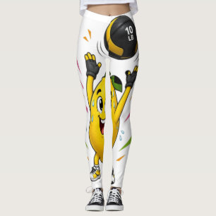 Leggings Citron drôle de dessin animé de musculation Gym Wo