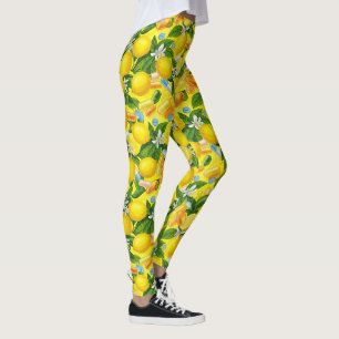 Leggings Citron jaune et pilules Motif de soins de santé