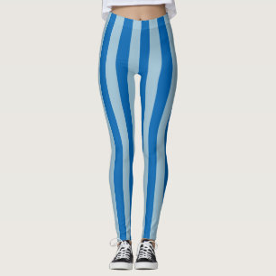 Leggings Citronnade Bleu Électrique et Rayures Verticales A