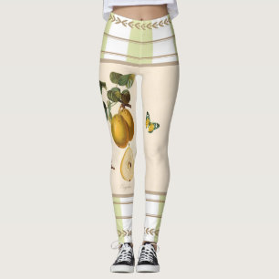Leggings Citrons sur les guêtres vert pomme de rayures