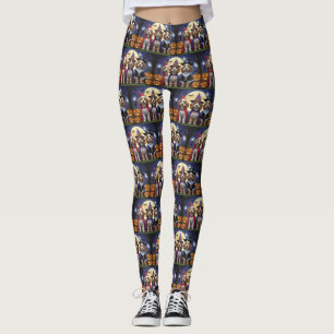 Leggings Citrouille de chien Cockapoo Halloween drôle