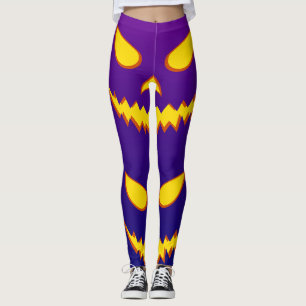 Leggings Citrouille de Jack o Lantern visage grimaçant Hall