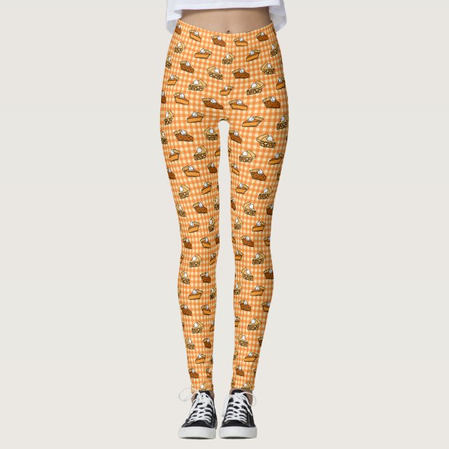 Leggings Citrouille de pomme de automne et Motif de tarte d (Devant)
