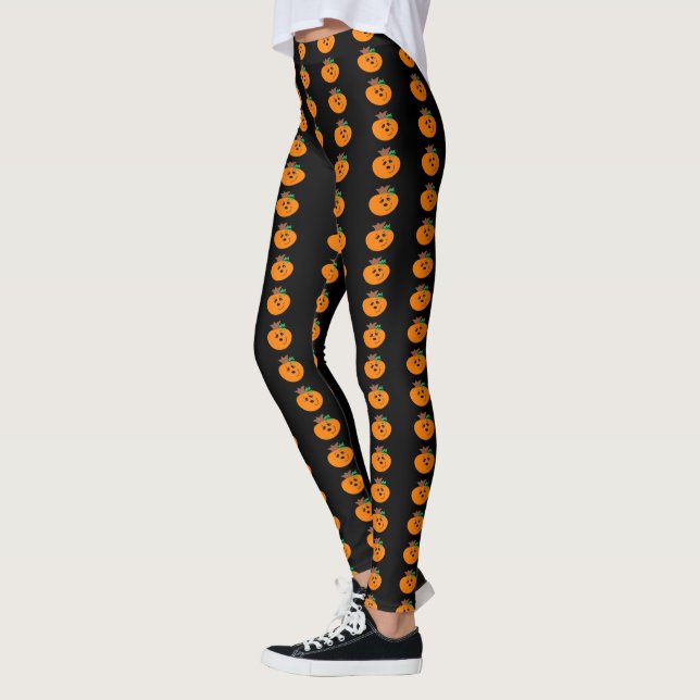 Leggings Citrouille de visage drôle (Gauche)