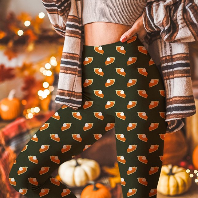Leggings Citrouille pâté automne Thanksgiving vert (Créateur téléchargé)