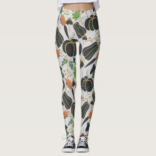 Leggings Citrouille sans soudure carotte motif noir et blan