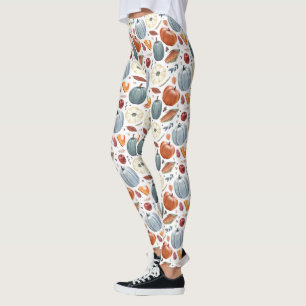 Leggings Citrouilles d'automne et feuilles d'automne Motif
