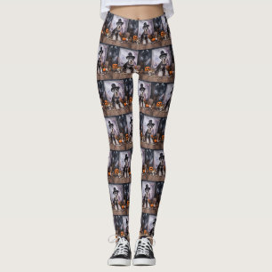 Leggings Citrouilles de Schnauzer miniature Halloween