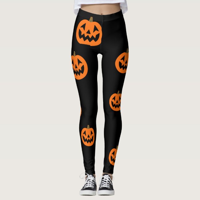 Leggings Citrouilles d'Halloween féminin (Devant)