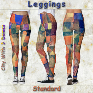 LEGGINGS - City with the Three Domes -Abstract Art