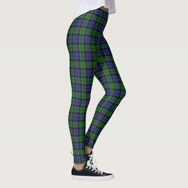 Leggings Clan écossais tartan bleu et vert de MacEwen (Droite)