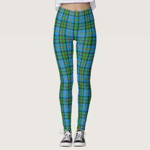 Leggings Clan écossais tartan bleu et vert de MacLeod