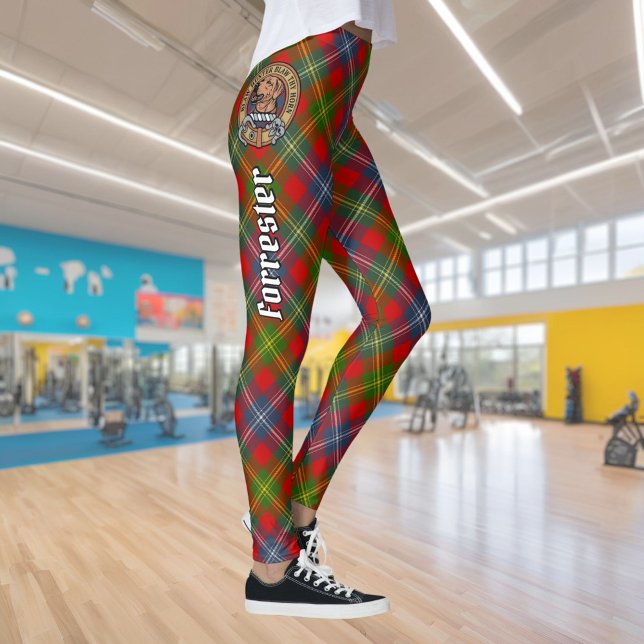 Leggings Clan Forrester Crest sur Tartan (Créateur téléchargé)