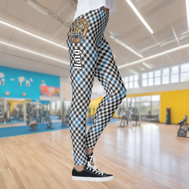 Leggings Clan Haig Crest over Check Tartan (Créateur téléchargé)