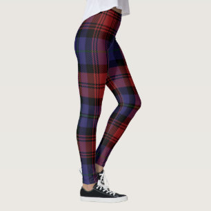 Leggings Clan MacLachlan Plaid Tartan rouge violet chèque