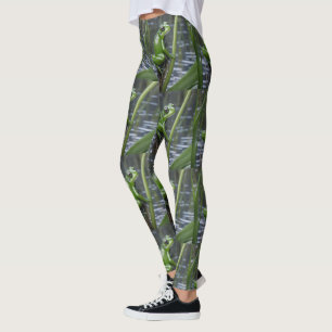 Leggings "Clarté cristalline : Grenouille verte en verre su