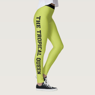 Leggings Classe de vacances personnalisée vert citron noir