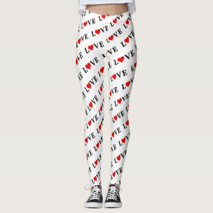 Leggings Classic LOVE Heart Motif Motif Élégant