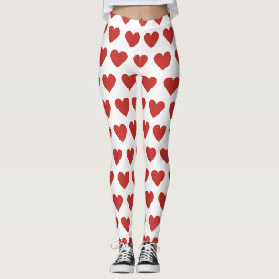 Leggings Classique Cute Chic Red Heart Motif