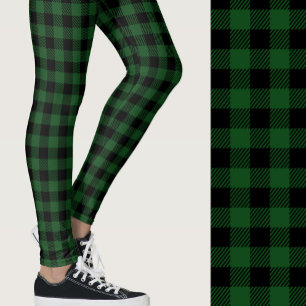 Leggings Classique motif carreaux de buffle vert chasseur n