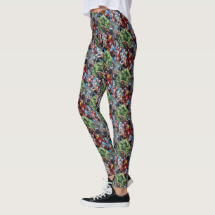 Leggings Classiques Avengers Hulk menant les Avengers