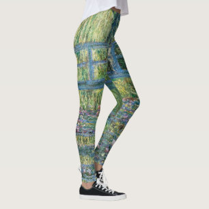 Leggings Claude Monet - Eau Lily étang, Harmonie verte