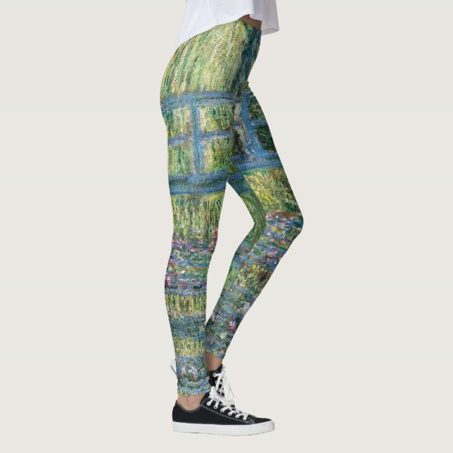 Leggings Claude Monet - Eau Lily étang, Harmonie verte (Droite)