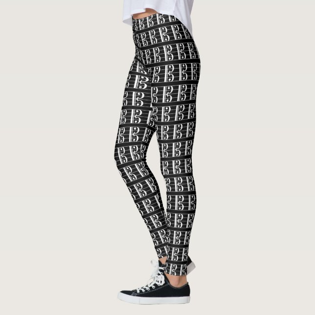 Leggings Clé Alto Blanc sur Noir sur la musique du personne (Gauche)