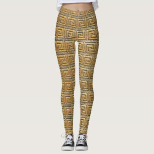 Leggings Clé grecque dorée 