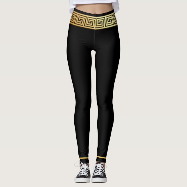 Leggings Clé grecque dorée  (Devant)