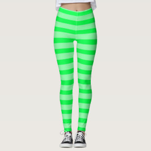 Leggings Clé Lime Pie Neon Green Black Light Rave Strips