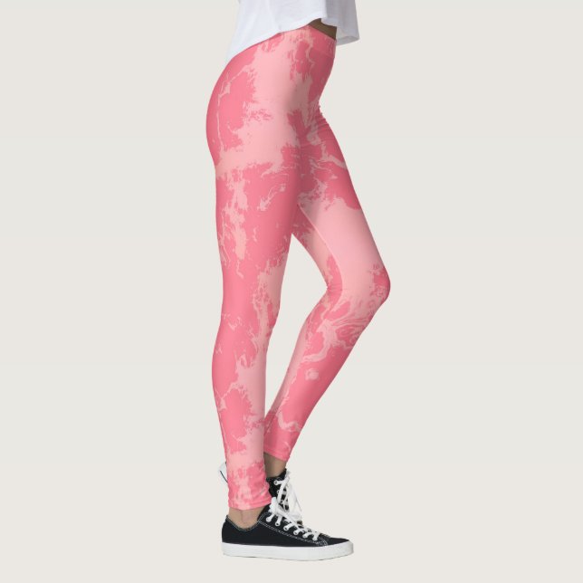 Leggings Cloud marbré rose abstrait (Droite)