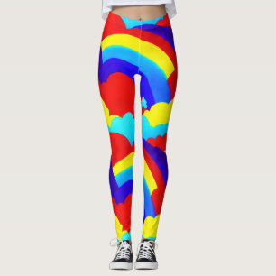 Leggings Clouds arc-en-ciel colorés Enfants Motif