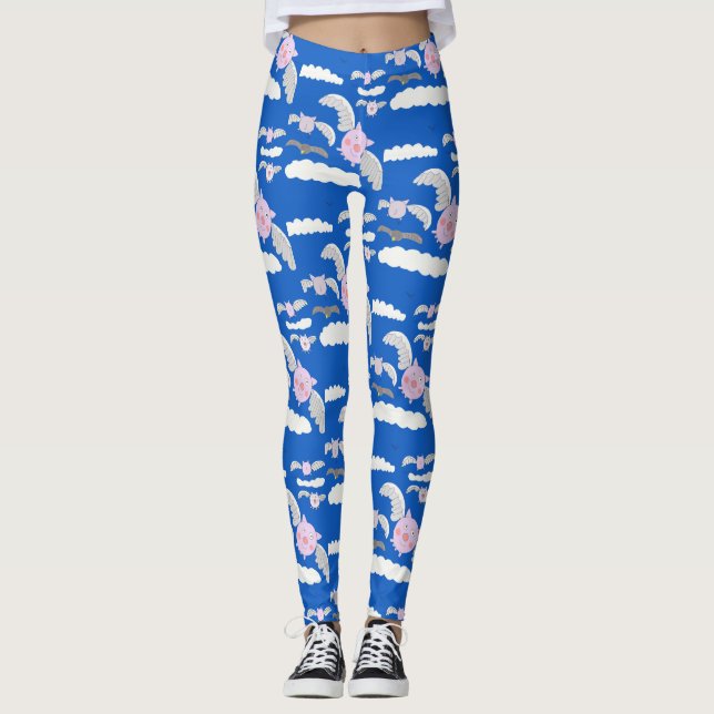 Leggings Cochons volants et corbeaux (Devant)