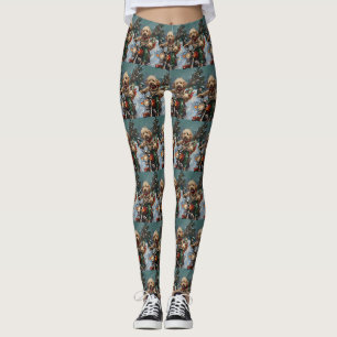 Leggings Cockapoo Chien chevauchant la moto Noël