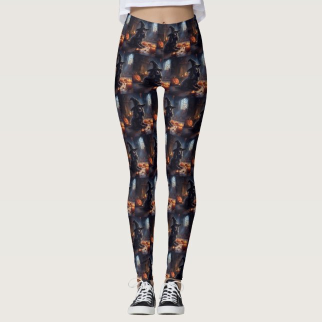 Leggings Cocker Spaniel Citrouilles Halloween effrayant (Devant)