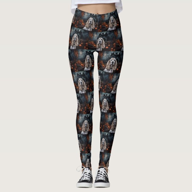 Leggings Cocker Spaniel Halloween effroi (Devant)