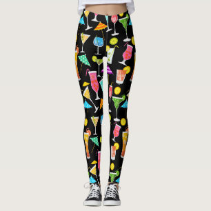 Leggings Cocktail Happy Hour Fête Motif
