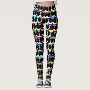 Leggings cocktails noirs verres à vin