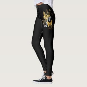 Leggings Coeur aux papillons d'or