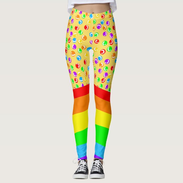 Leggings Coeur clown et arc en ciel (Devant)
