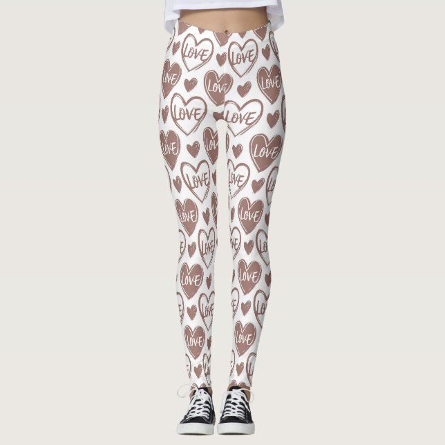 Leggings Coeur d'amour romantique - La Saint-Valentin Leggi (Devant)