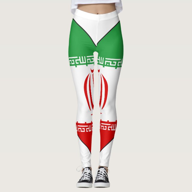 Leggings Coeur de drapeau de l'Iran (Devant)