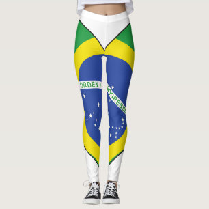 Leggings Coeur de drapeau du Brésil