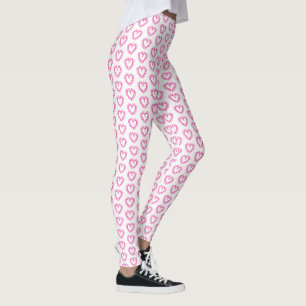 Leggings Coeur de ruban rose pour les jambes des femmes