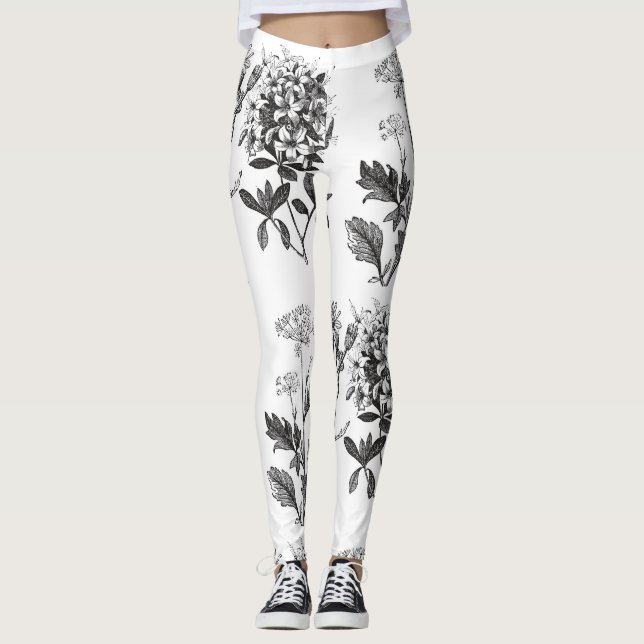Leggings Coeur des guêtres botaniques d'école de fines (Devant)