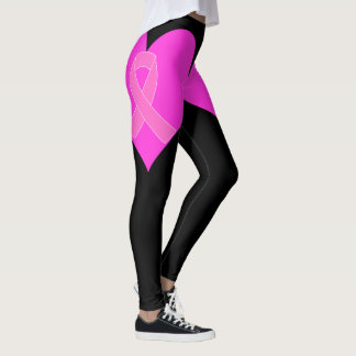 Leggings Coeur et conception de charité de cancer du sein