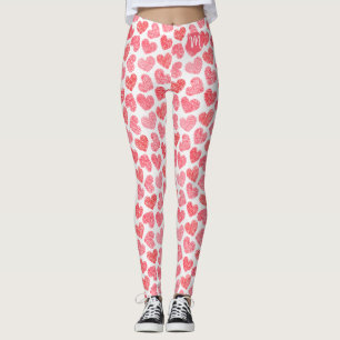 Leggings Coeur mignon rouge griffé Saint Valentin Monogramm